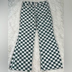 Dollskill | Cute Mistake | White & Green Checkerboard Pants